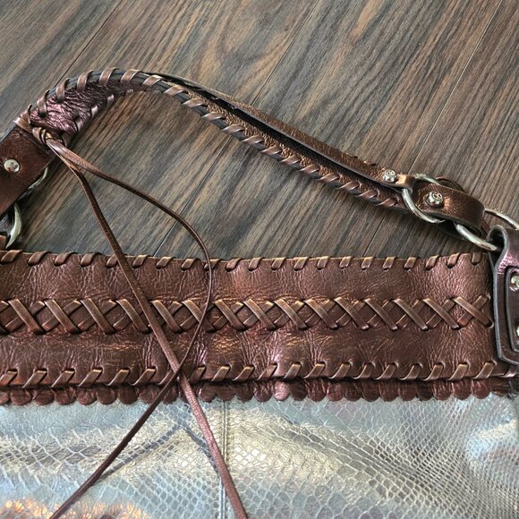 FRANCESCO BIASIA Large Bohemian Style Hobo Shoulder Bag GENUINE LEATHER - Picture 10 of 11